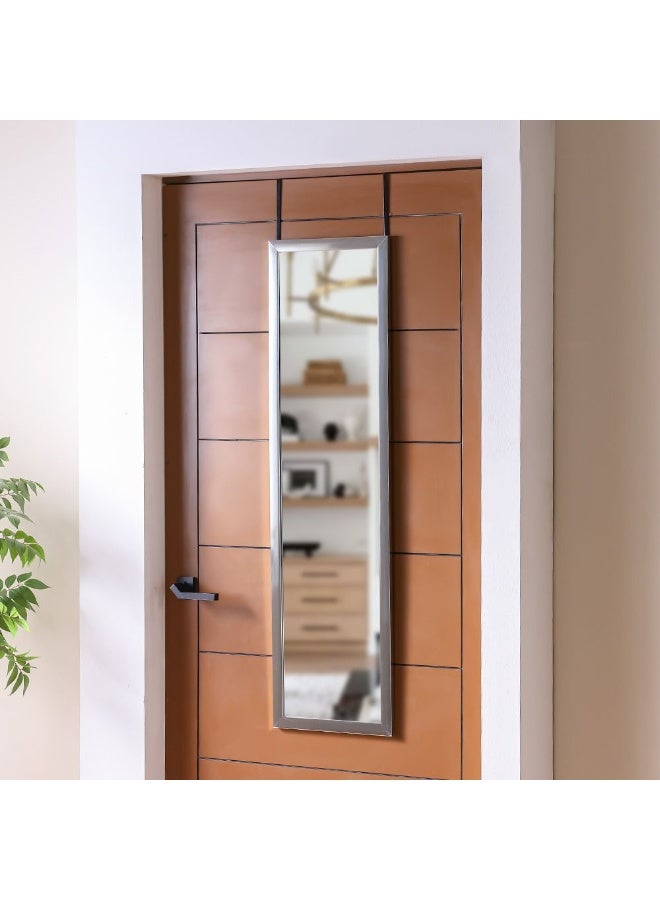 DANUBE HOME مرآة حائط فضية كلاسيكية حيوية من دانوب هوم - 34X124X1.5 سم ديكور أنيق وعصري لغرف النوم وغرف الملابس وغرف المعيشة مرآة عاكسة كبيرة وواضحة ملحقات منزلية زخرفية - Image 4
