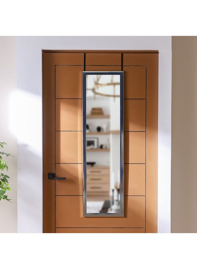 DANUBE HOME مرآة حائط فضية كلاسيكية حيوية من دانوب هوم - 34X124X1.5 سم ديكور أنيق وعصري لغرف النوم وغرف الملابس وغرف المعيشة مرآة عاكسة كبيرة وواضحة ملحقات منزلية زخرفية - Image 5