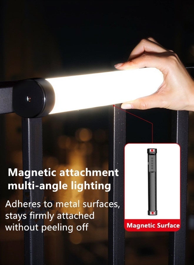 بولوز عصا إضاءة محمولة، مصباح تصوير، عصا إضاءة للتصوير بطول 30 سم/12 بوصة، عصا إضاءة مغناطيسية محمولة باليد بزاوية 360 درجة، مع واجهة شحن من النوع C، أوضاع ألوان متعددة قابلة للتعديل RGB، حامل ثلاثي القوائم أرضي قابل للتمديد بطول 2.1 متر، أنبوب إضاءة قابل للتعتيم من 3000 إلى 7000 كلفن، مع مثبت لضبط الزاوية، مناسب للتصوير بالكاميرا، والتصوير الفوتوغرافي في الاستوديو، وTikTok، وYouTube، وVlog، إلخ. - Image 5