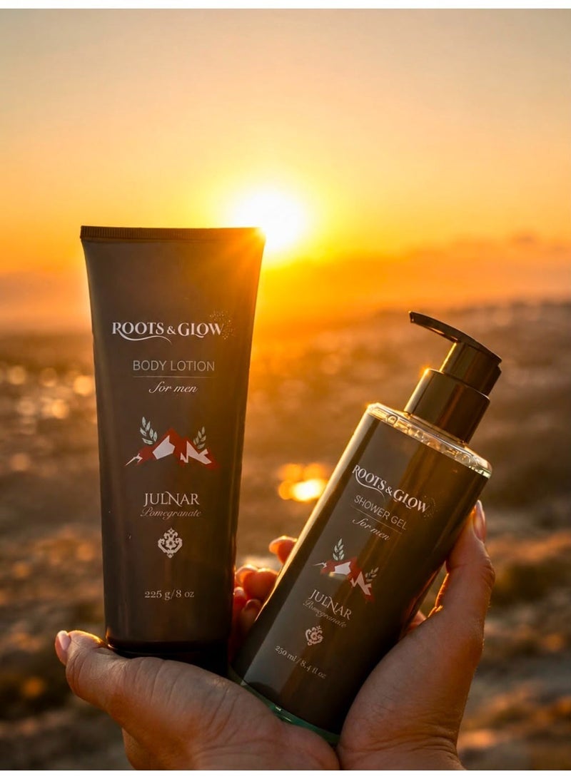 Roots & Glow Summer Men's Grooming Essentials | Power Duo for Men – Shower Gel & Body Lotion | Fast-Absorbing, Non-Sticky | Bold Scent - Image 2