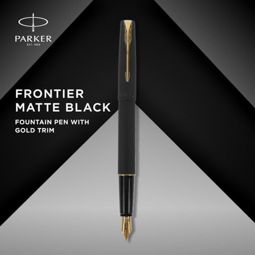 Parker Frontier Matte Black Gold Trim Fountain Pen | Leading Pen For Corporate - Image 4