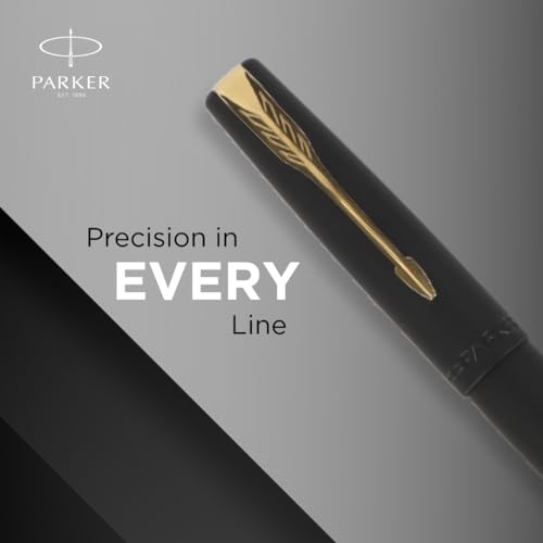 Parker Frontier Matte Black Gold Trim Fountain Pen | Leading Pen For Corporate - Image 3