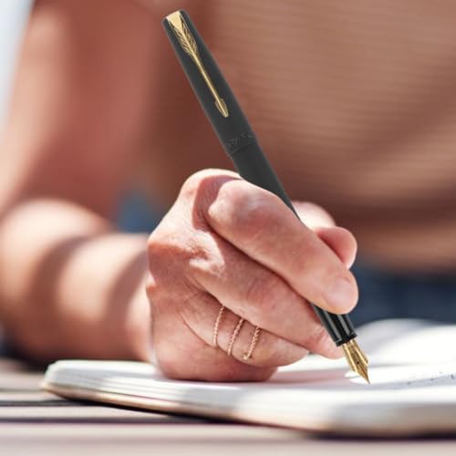 Parker Frontier Matte Black Gold Trim Fountain Pen | Leading Pen For Corporate - Image 5