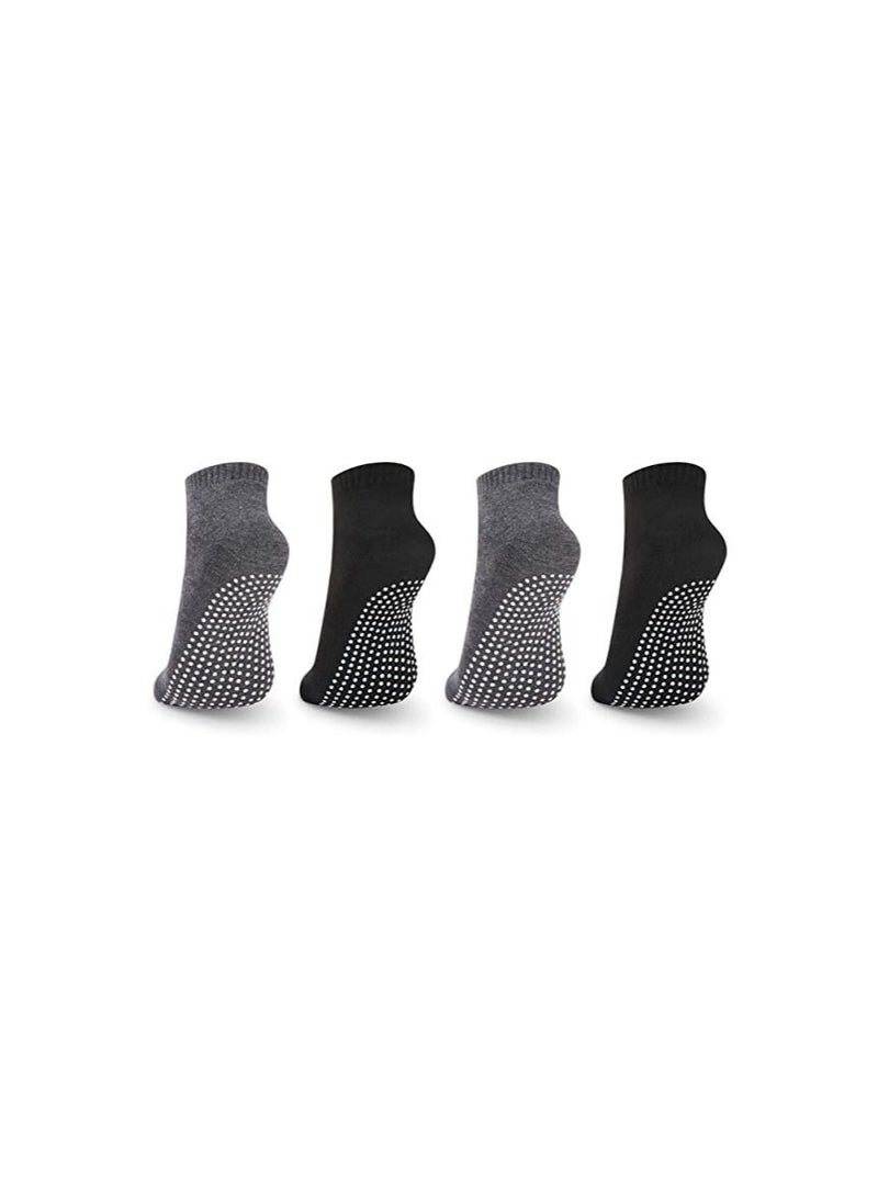 DeloPik Non Slip Skid Socks Anti Slip Sock for women and men, Grip Socks for Yoga Home Barre Pilates Hospital Workout (2 PAIR)  - Image 1