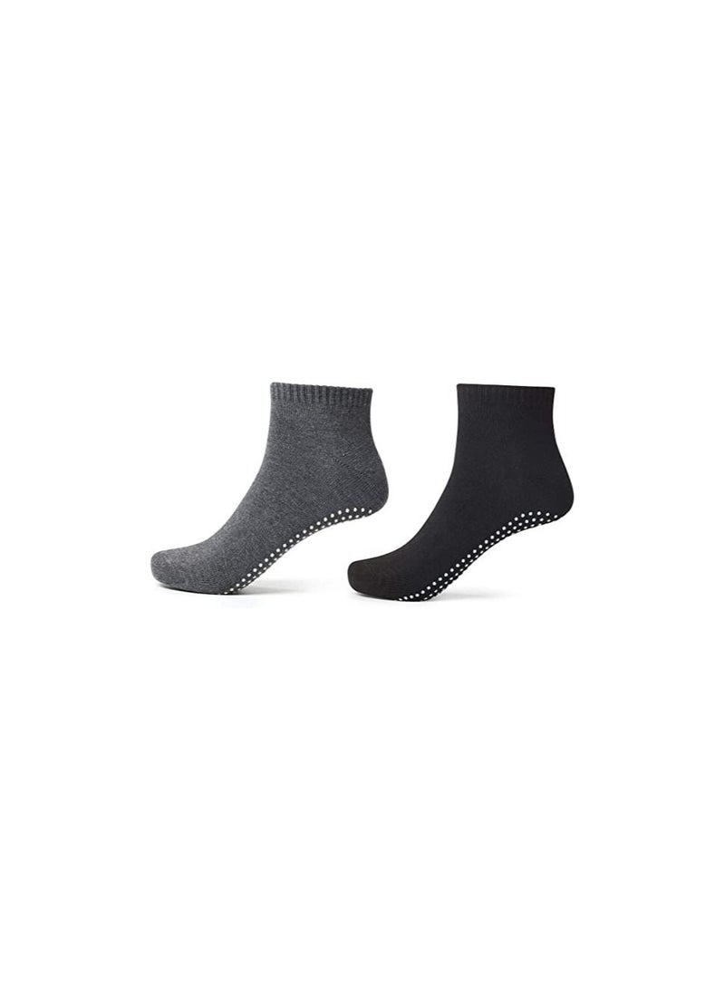 DeloPik Non Slip Skid Socks Anti Slip Sock for women and men, Grip Socks for Yoga Home Barre Pilates Hospital Workout (2 PAIR)  - Image 2