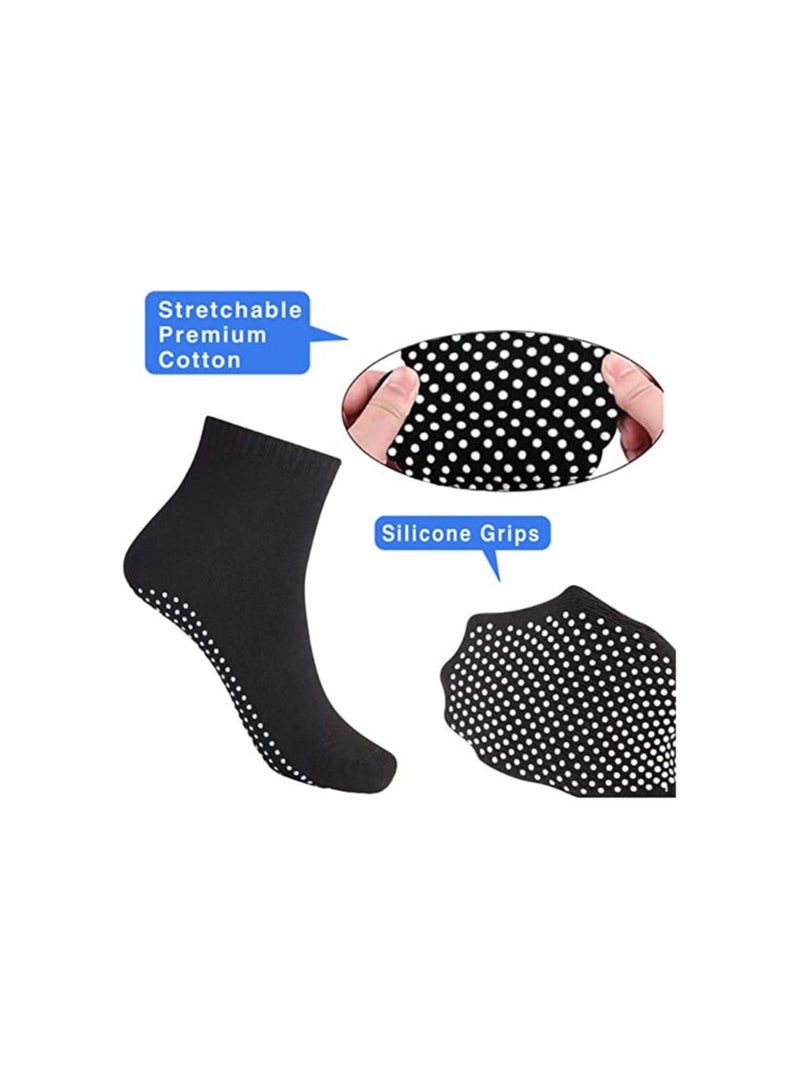 DeloPik Non Slip Skid Socks Anti Slip Sock for women and men, Grip Socks for Yoga Home Barre Pilates Hospital Workout (2 PAIR)  - Image 4