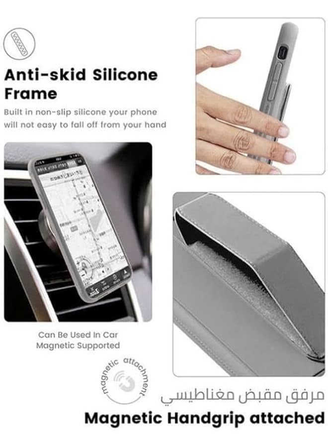 Green Tiger Samsung Galaxy S24 PLUS Case Cover Magnetic Car Mount Kickstand & Holder, Premium Silicone Vertical & Horizontal Hand Strap and Grip with Multi Stand for Galaxy S24 PLUS - Image 3