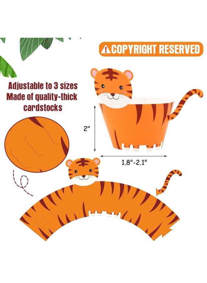 Bessmoso 48pcs Jungle Safari Animal Cupcake Wrapper Wild One Birthday Photo Booth Props Zoo Party Supplies Baby Shower Birthday Decorations Zoo Animals Party Decor - Image 3