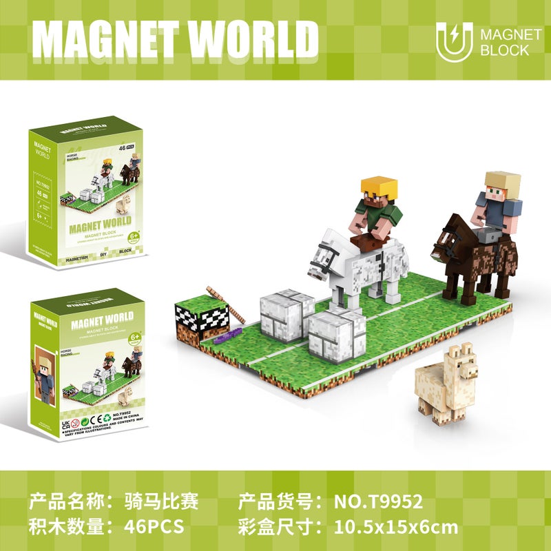 My Four World Ornaments Magnetic Building Blocks Assembled Scenes Mc Game Assembled 8 Toys Wheat Minecraft - Image 4