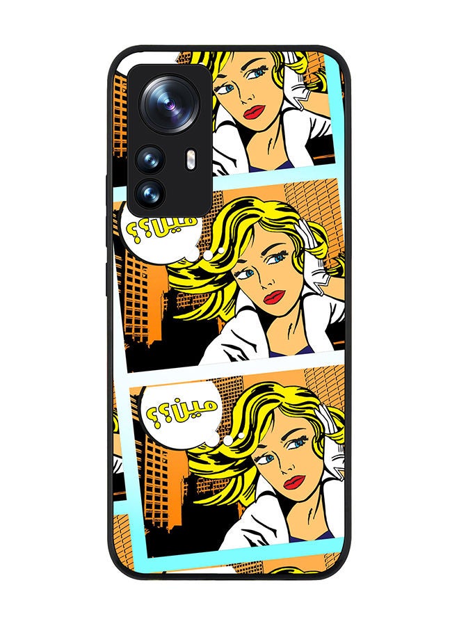 Rugged Black edge case for Xiaomi 12 / Xiaomi 12X Slim fit Soft Case Flexible Rubber Edges Anti Drop TPU Gel Thin Cover - Meen (Comic Strip)