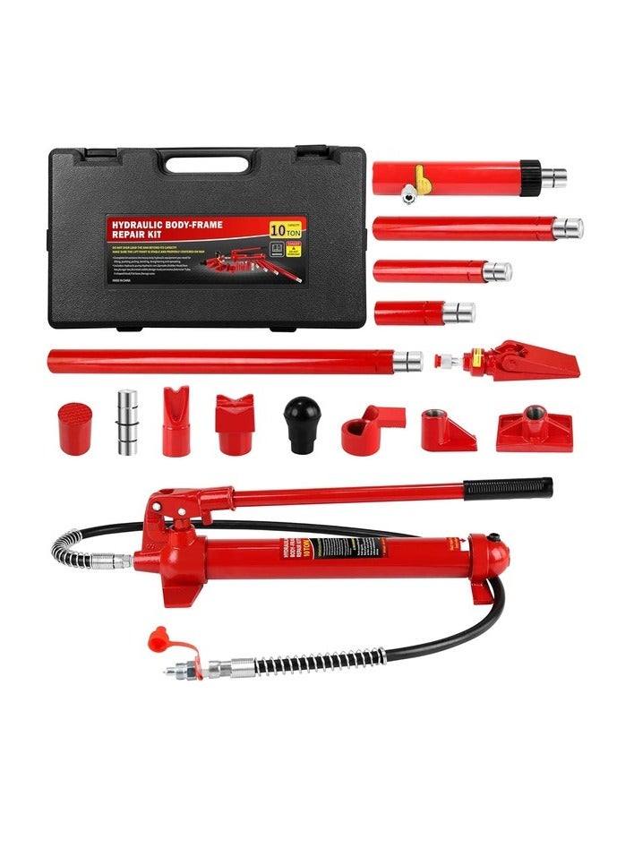 ABBASALI Portable Car Floor Jack 1 Set 10 Ton Hydraulic Power Car Jack Body Frame Repair Kit Tools  - Image 1