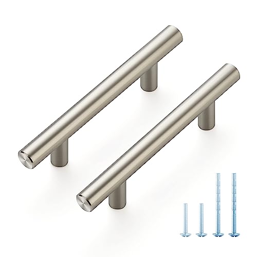 JOY DECOR 30 Pack 5 Inch Cabinet Pulls, 3 Inch (76mm) Hole Center Stainless Steel Drawer Handles for Kitchen Cabinets, Cupboard, Wardrobe – Brushed Nickel Silver - Image 1
