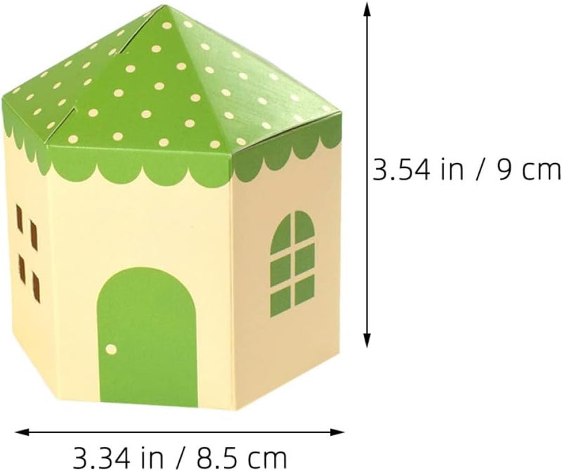 OSOLADY House Shaped Candy Boxes and Biscuit Boxes 20 Pieces Red and Green for Chocolate Festival Candy and Wrapping Supplies - Image 2