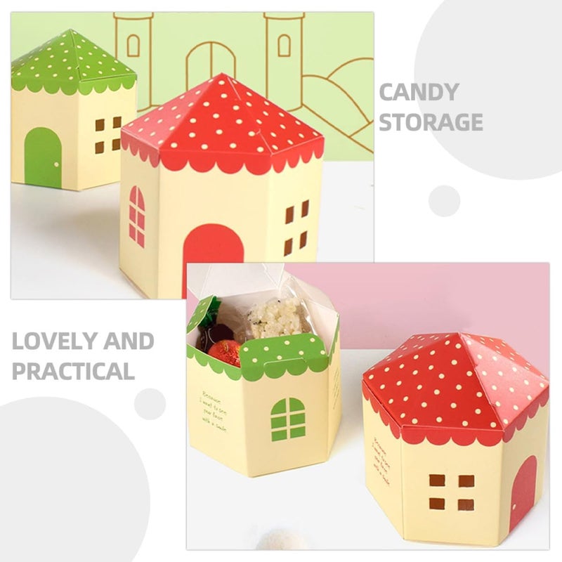 OSOLADY House Shaped Candy Boxes and Biscuit Boxes 20 Pieces Red and Green for Chocolate Festival Candy and Wrapping Supplies - Image 4