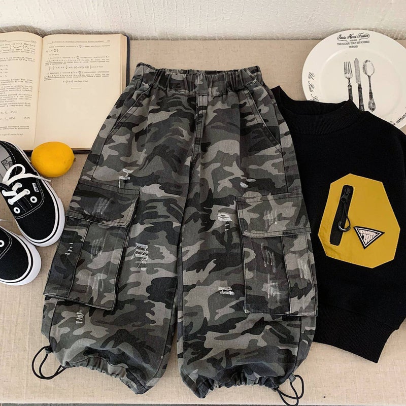 Boys Camouflage Cargo Pants - Image 4