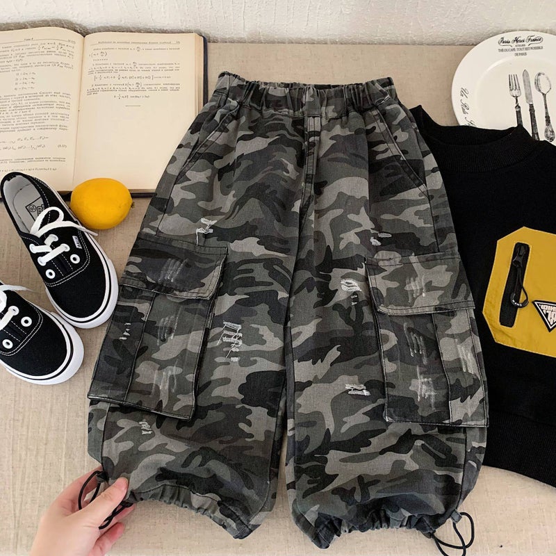 Boys Camouflage Cargo Pants - Image 2