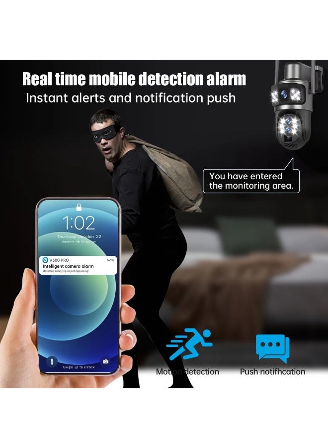 SUPER 5 Three Lens 10X Zoom 4G Sim Solar Camera Outdoor 6K 12MP Security Surveillance Camera 360 Human Auto Tracking - Image 5