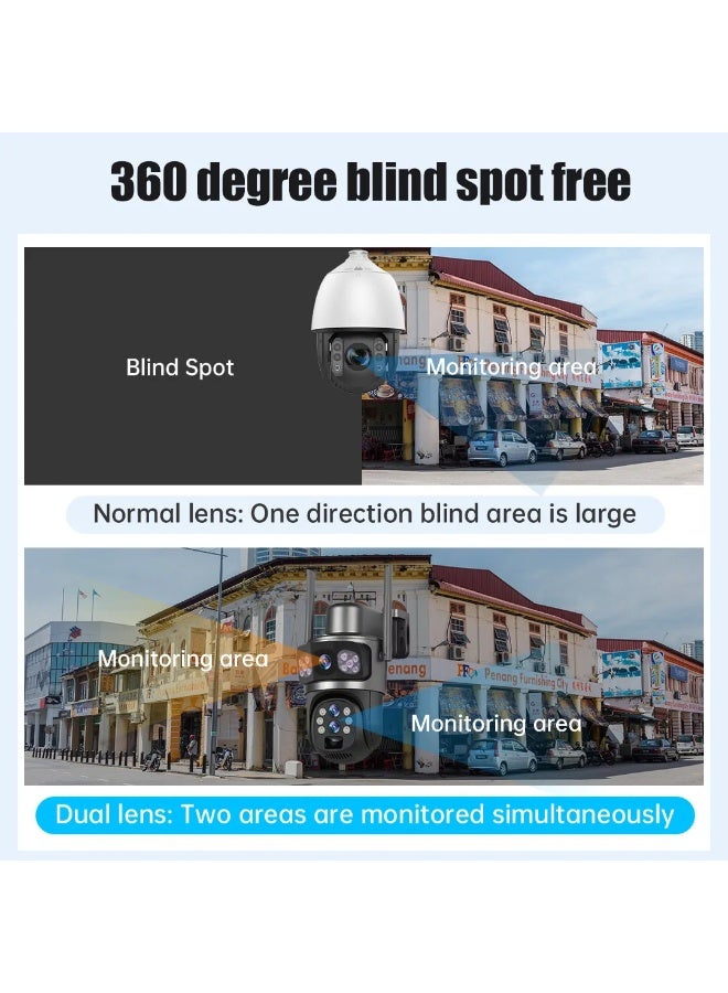 SUPER 5 Three Lens 10X Zoom 4G Sim Solar Camera Outdoor 6K 12MP Security Surveillance Camera 360 Human Auto Tracking - Image 3