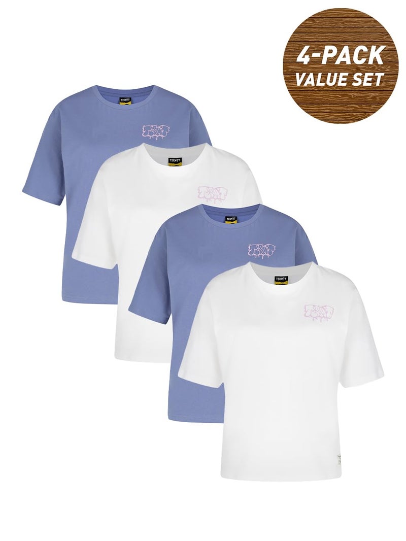 Termit Women's 4-Pack T-Shirts – Soft Cotton Fabric, Loose Fit, Comfortable & Stylish for Outdoor Activities - Image 2