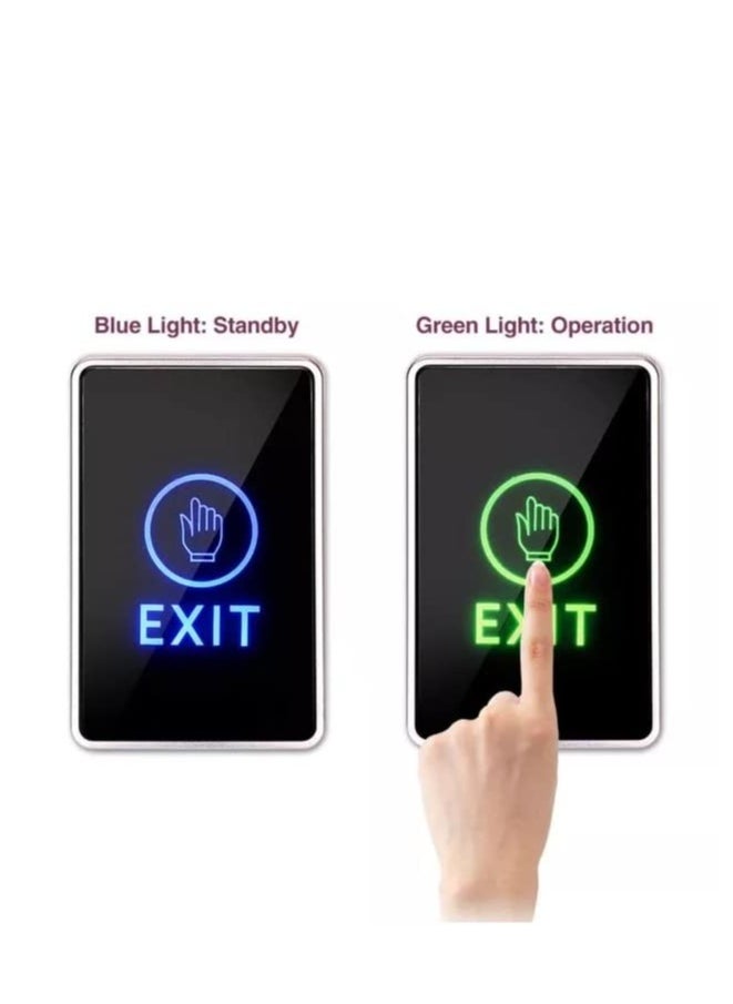 Rubik Touchless Exit Button Switch Vertical 50x86mm Surface Mount, No Touch Door Infrared Sensor with LED, Input DC12V Output NO/NC/COM for Access Control Systems Gates and Garage Openers  - Image 2