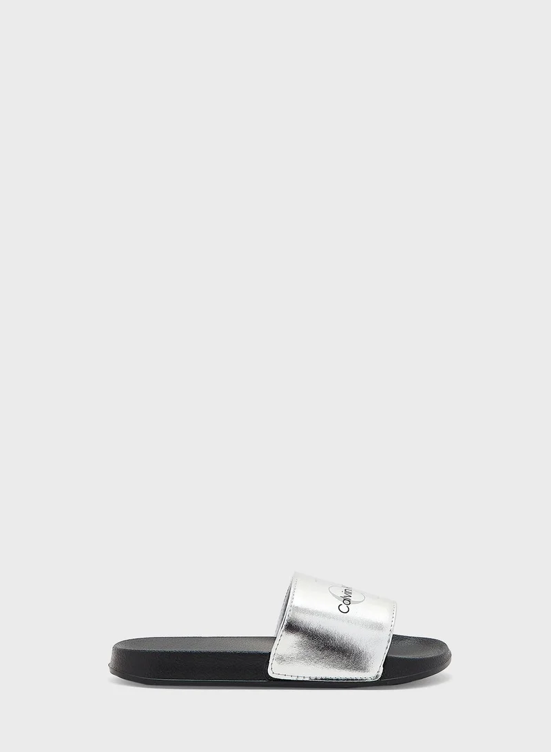 Calvin Klein Jeans Youth Logo Slides