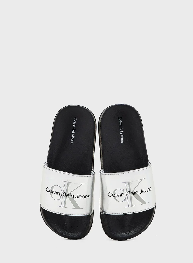 Calvin Klein Jeans Youth Logo Slides