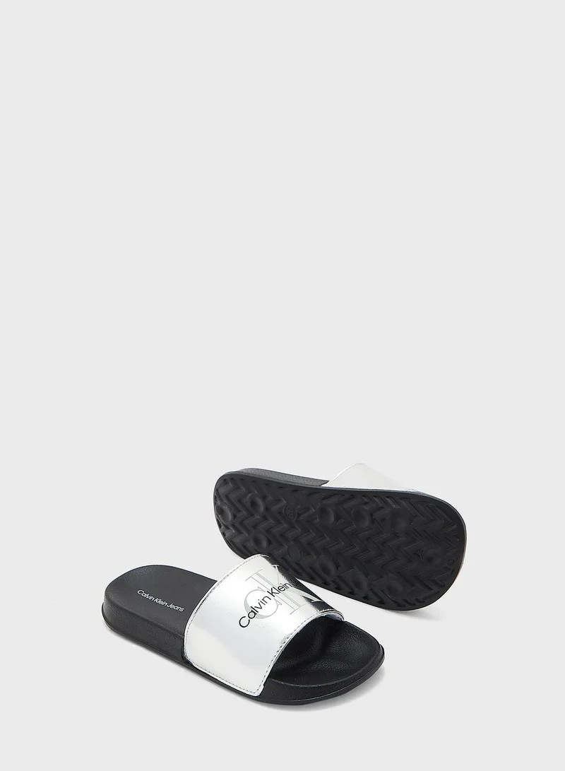 Calvin Klein Jeans Youth Logo Slides