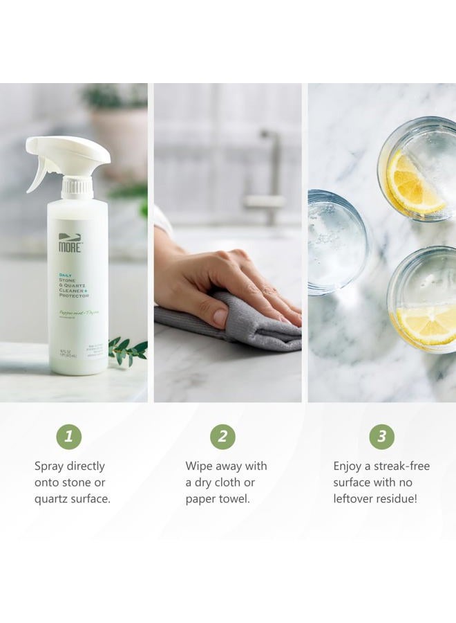 MORE Surface Care Stone & Quartz Cleaner Protector - Water Based Formula for Natural Stone and Quartz [Pint / 16 oz.] - Image 5