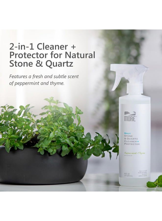 MORE Surface Care Stone & Quartz Cleaner Protector - Water Based Formula for Natural Stone and Quartz [Pint / 16 oz.] - Image 2