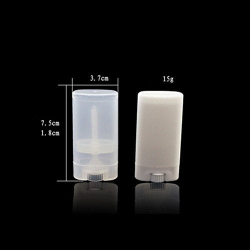 Healthcom 15ml White Plastic Deodorant Containers 0.5 Oz New Empty Oval Lip Balm Tubes for Lipstick Crayon Chapstick DIY Make Your Own Deodorant Moisturizer Lotion Bar,30 Pack - Image 4