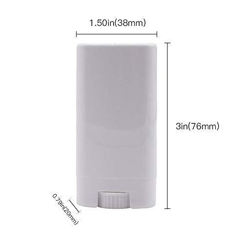 Healthcom 15ml White Plastic Deodorant Containers 0.5 Oz New Empty Oval Lip Balm Tubes for Lipstick Crayon Chapstick DIY Make Your Own Deodorant Moisturizer Lotion Bar,30 Pack - Image 2