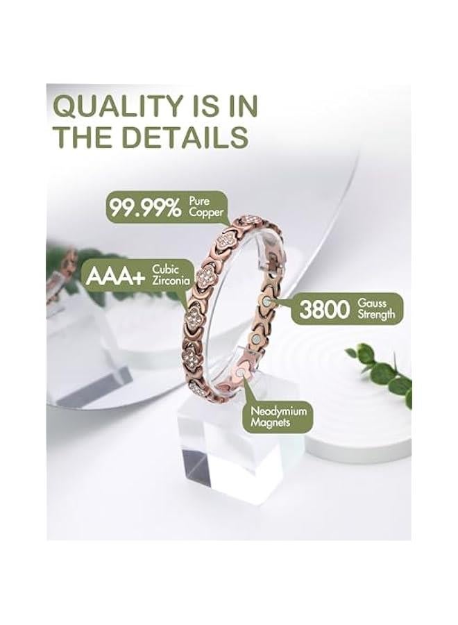 Arabest Copper Ankle Bracelet for Women, 99.99% Pure Copper Magnetic Anklet with 3800 Gauss Neodymium Magnet, Adjustable with Sizing Tool  - Image 4