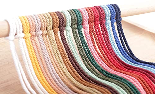 NOANTA Light Tan Macrame Cord 4mm x 109yards, Colored Macrame Rope, Cotton Rope Macrame Yarn, Colorful Cotton Craft Cord for Wall Hanging, Plant Hangers, Crafts, Knitting - Image 2