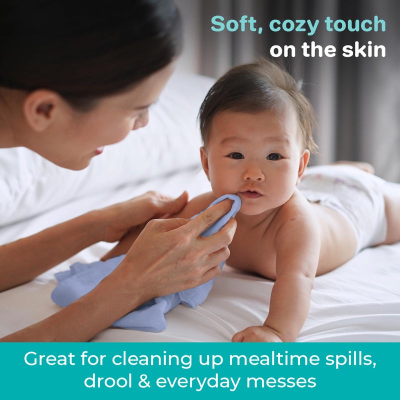 Spasilk Washcloth Wipes Set for Newborn Boys and Girls, Soft Terry Washcloth Set, Pack of 10, Blue - Image 5
