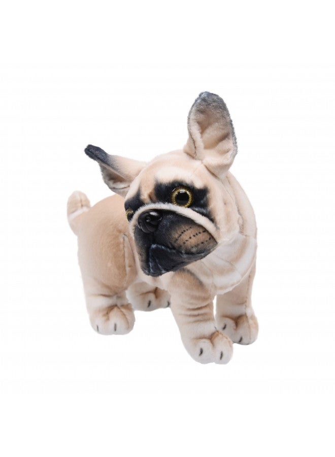 YONLIT Lifelike French Bulldog Stuffed Animal Animated Plush Puppy Toy Doll Super Realistic Dogs Act Like Real Excellent Gifts for Kids Birthday Party Dog Collection 9 Inches (Bulldog) - Image 1