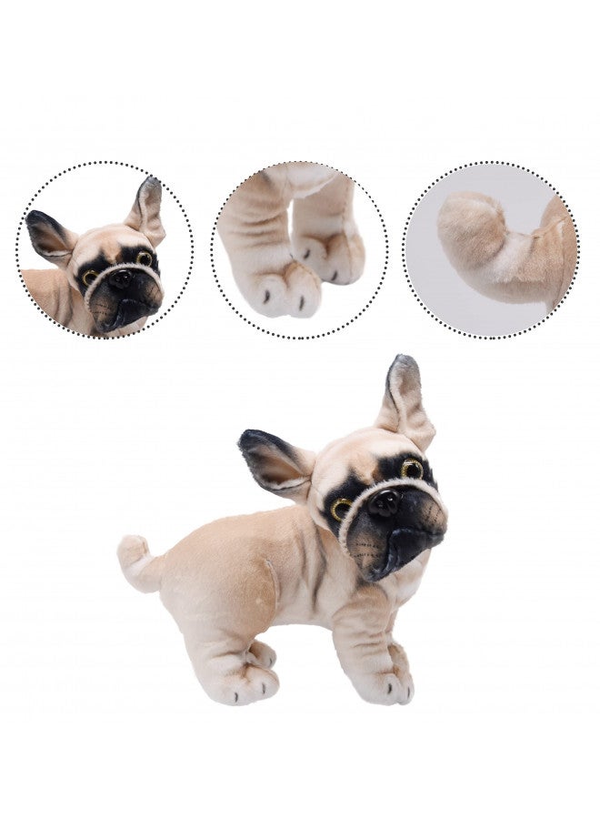 YONLIT Lifelike French Bulldog Stuffed Animal Animated Plush Puppy Toy Doll Super Realistic Dogs Act Like Real Excellent Gifts for Kids Birthday Party Dog Collection 9 Inches (Bulldog) - Image 4