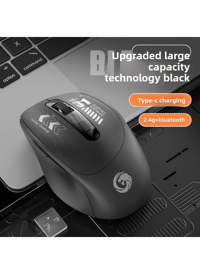 Generic - Wireless Bluetooth Dual-mode Mouse Type-c Charging Quiet Office Game Laptop Tablet Explosions-Color:Wireless Bluetooth Dual-Mode Mouse/Rechargeable-Technology Black - Image 1