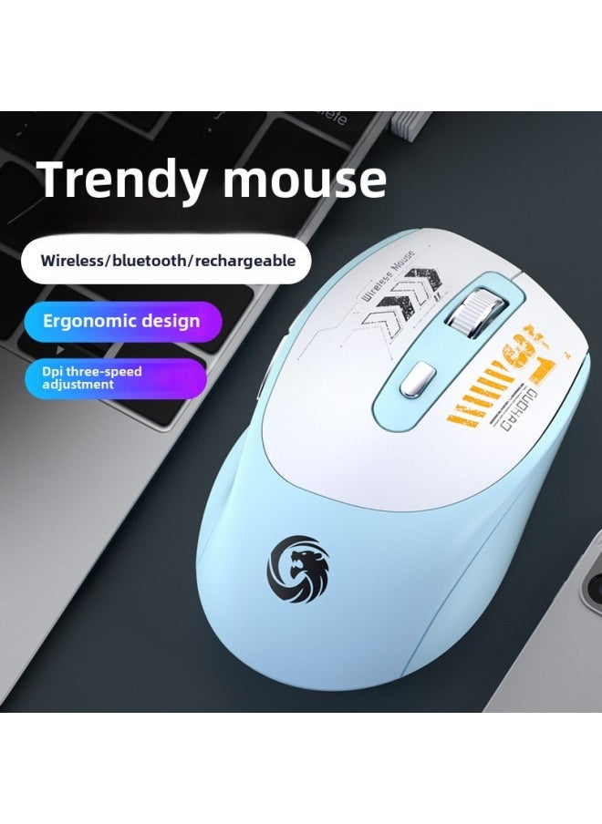 Generic - Wireless Bluetooth Dual-mode Mouse Type-c Charging Quiet Office Game Laptop Tablet Explosions-Color:Wireless Bluetooth Dual-Mode Mouse/Rechargeable-Technology Black - Image 1