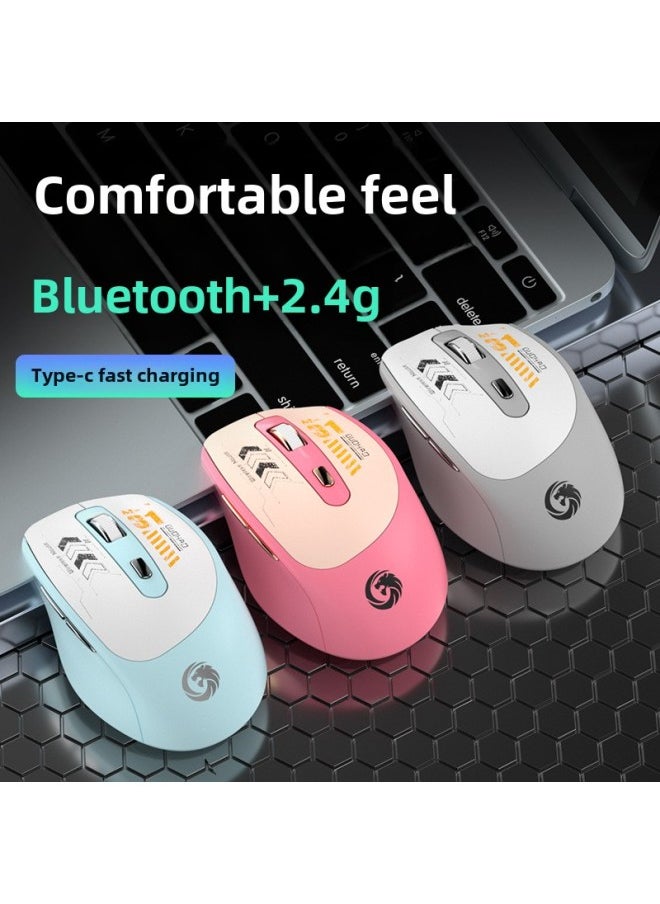 Generic - Wireless Bluetooth Dual-mode Mouse Type-c Charging Quiet Office Game Laptop Tablet Explosions-Color:Wireless Bluetooth Dual-Mode Mouse/Rechargeable-Technology Black - Image 1
