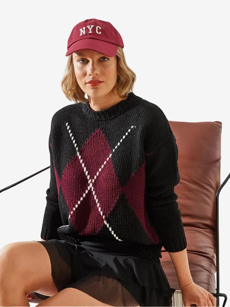 بيانكو لوتشي بلوفر محبوك بنقش هندسي من لوكسي بياقة دائرية