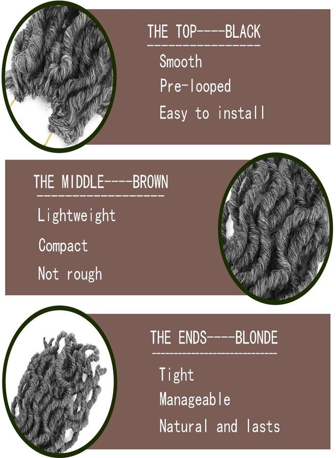Liyate 6 Packs Goddess Faux Locs Crochet Hair 14 Inch Grey Crochet Hair for Black Women, Pre looped Gypsy locs Crochet Braids Mix Silver Grey Soft Wavy Dreadlocks Hair Extensions,MGrey - Image 3