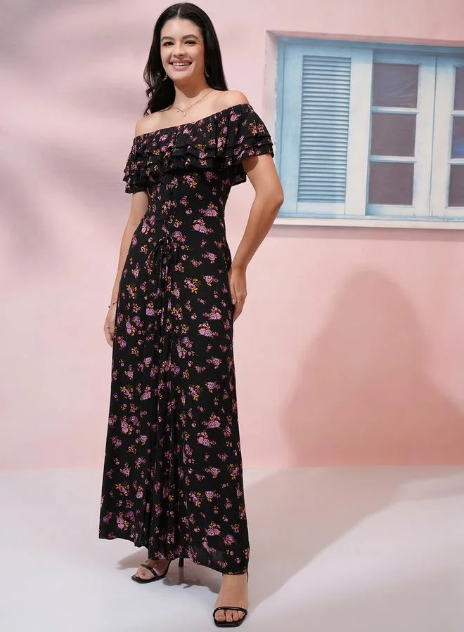 Tokyo Talkies Floral Off-Shoulder Dress