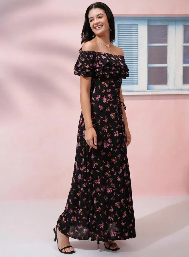 Tokyo Talkies Floral Off-Shoulder Dress