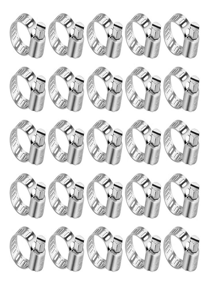 Generic 304 Stainless Steel Hose Clamps, 20PCS Assortment Adjustable Range 6-12mm Worm Gear Hose Clamp for Plumbing, Automotive Mechanical Application - Image 1