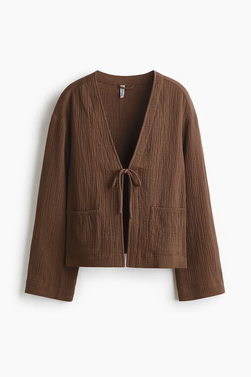 H&M Tie-front muslin jacket