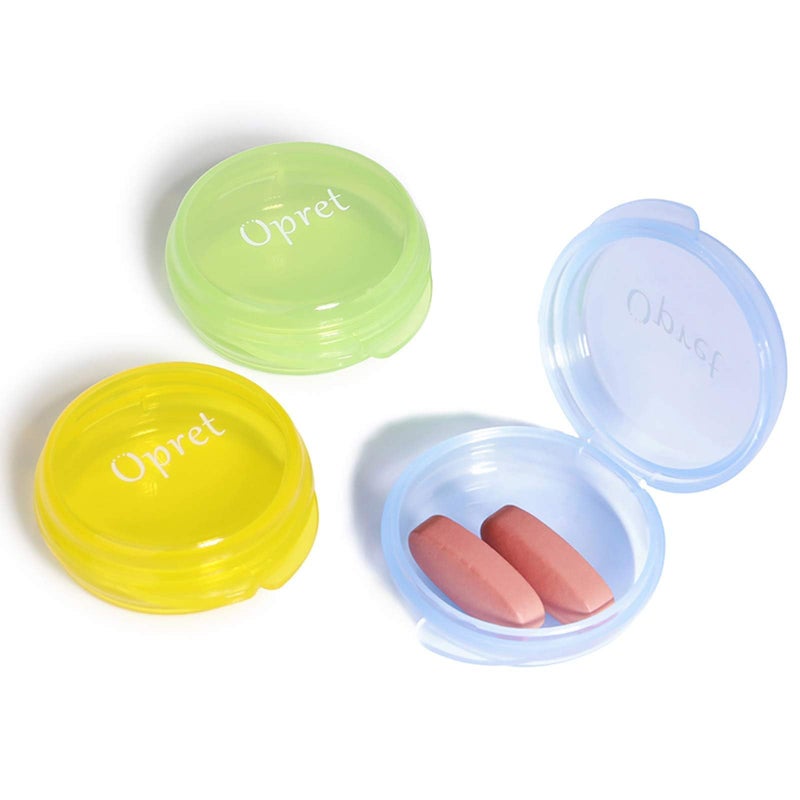 Opret Small Pill Box (3 Pcs), Cute Pill Case Portable for Pocket Purse Briefcase Travel Pills Box Medicine Storage Container Earplug Case - Image 1