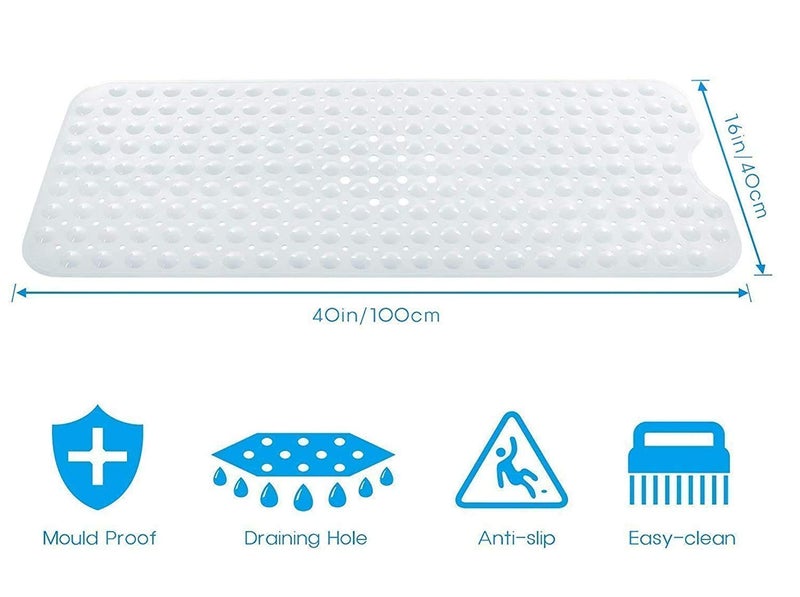 RIGJAK Anti Slip Mat with Suction Cups Drain Holes Premium AccuPebble Shower Bath Mat Anti Slip Bathtub Bathroom Met - Image 3