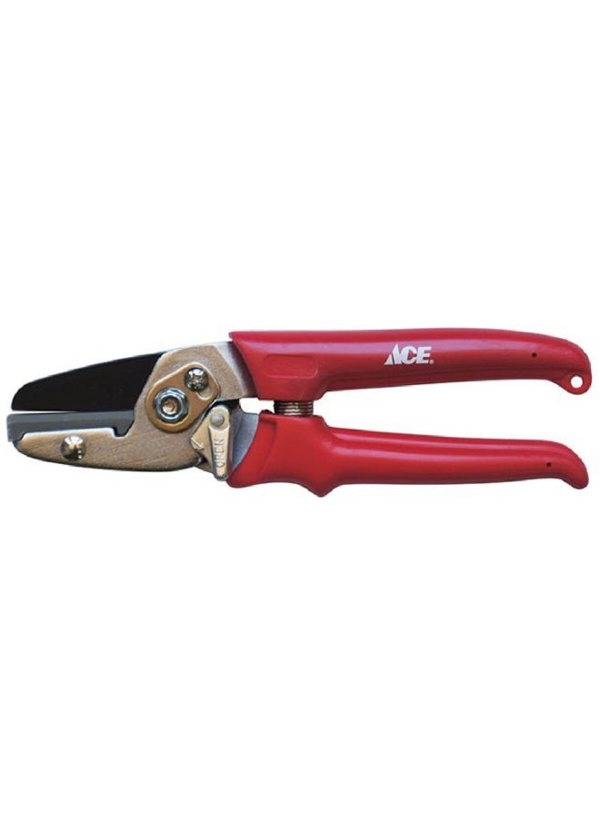 ACE - Non-Slip Handle Lightweight Anvil Pruner Red and Silver 1/2 Inch AG1030 - Image 1
