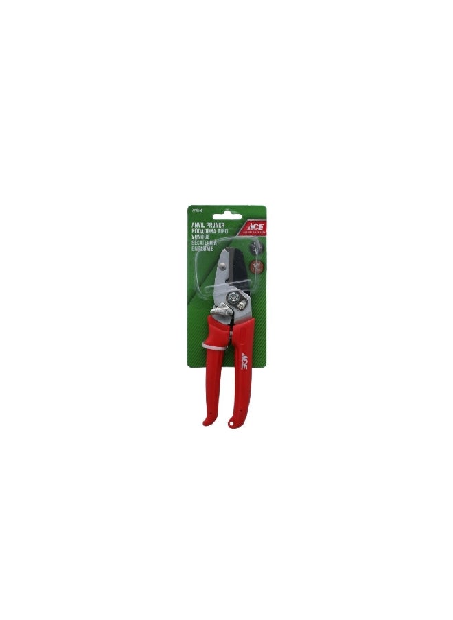ACE - Non-Slip Handle Lightweight Anvil Pruner Red and Silver 1/2 Inch AG1030 - Image 1