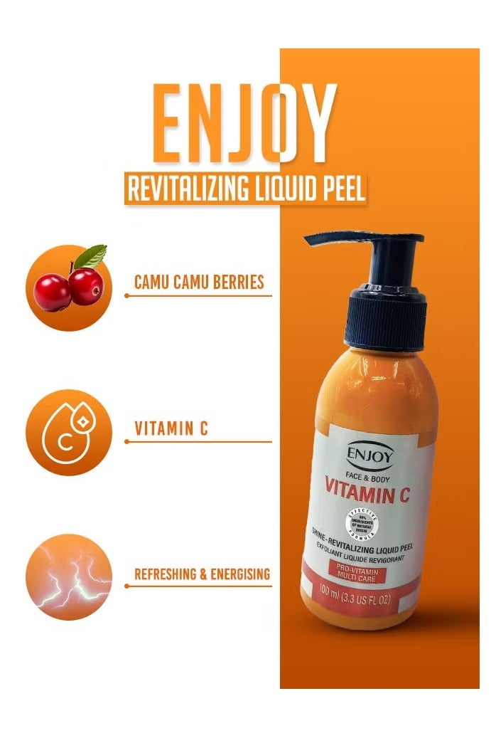 EN Joy Enjoy Liquid Peeling Vitamin C – 100ml | Gentle Exfoliating & Brightening Formula | Revitalizes Skin with Vitamin C  - Image 3